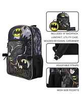 Dc Comic Book Batman Symbol 5-Piece Backpack Accessory Set for boys