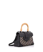 Pre-Owned Goyard Mini Saigon Top Handle Bag Coated Canvas with Leather
