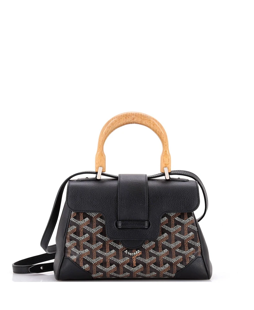 Pre-Owned Goyard Mini Saigon Top Handle Bag Coated Canvas with Leather