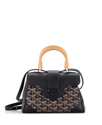 Pre-Owned Goyard Mini Saigon Top Handle Bag Coated Canvas with Leather