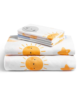 LuxClub 4 Pc Full Sheet Set Soft Microfiber, Wrinkle-Free, Machine Washable, Toddler Bedding for Girls, Boys, Teens
