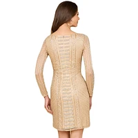 Lara Women's Long Sleeve, High Neck Cocktail Dress