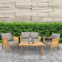 4-Piece Patio Furniture Set -Patio Conversation Set - Outdoor Seating Lounge Furniture - Outdoor Porch Seating