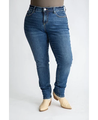 Slink Jeans Plus Denim Mid Rise Boyfriend rolled 28" inseam