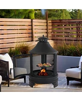 Garden Metal Outdoor heating furnace for backyard 2 in 1 Fire Pit for Outdoor