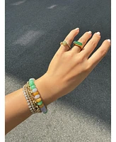 Lavender field — Multicolor jade stone bangle