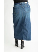Slink Jeans Plus Denim Maxi Skirt 37"length with front slit