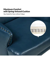 Hardamon Contemporary Leather Arm Chair with Nailhead Trim
