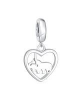 Bling Jewelry I Love You Heart Elephant Charm Bead Sterling Silver European Bracelet