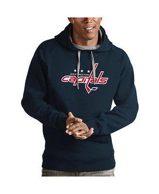 Antigua Men's Navy Washington Capitals Logo Victory Pullover Hoodie