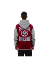 New Era Men's Burgundy Philadelphia Phillies Throwback Prep Full-Snap Hoodie Jacket