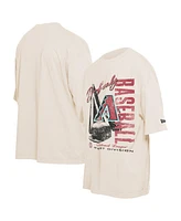 New Era Men's Cream Arizona Diamondbacks Cooperstown Collection Oversized Throwback Distressed T-Shirt