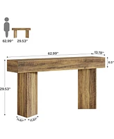 Tribesigns 63-Inch Farmhouse Console Table, Narrow Long Sofa Table Behind Couch, Wood Entry Console for Entryway, Living Room, Foyer, Rustic Brown
