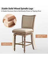 Rodolphe Bar Stool set with nailhead trims