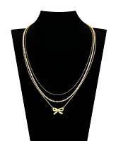 Unwritten Cubic Zirconia Bow Layered Necklace Set