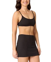 Salt Cove Juniors Scoop Neck Bralette Bikini Top Ribbed Pull On Cover Up Skirt Exclusively At Macys