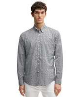 Boss by Hugo Men's Printed Cotton Poplin Regular-Fit Shirt