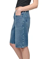 Dkny Jeans Women's High Rise Relaxed Cotton Denim Bermuda Shorts - OED
