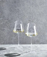The Wine Savant Khen Slanted Stemmed Wine Glasses, Set of 2