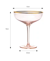 The Wine Savant Gilded Rim Coupe Glasses, Set of 2