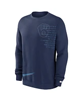 Nike Men's Navy Milwaukee Brewers Statement Ball Game Pullover Sweatshirt