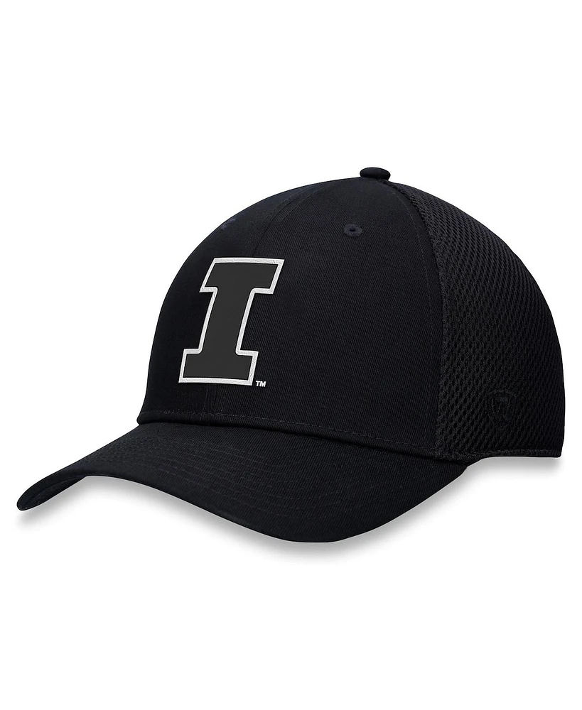Top of the World Men's Black Illinois Fighting Illini Spacer Flex Hat