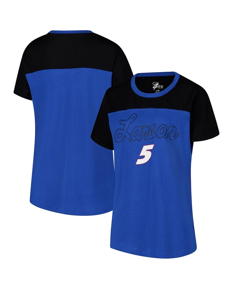 G-iii 4Her by Carl Banks Women's Royal Kyle Larson Cheer Color Blocked T-Shirt