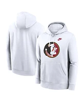 Nike Men's White Florida State Seminoles Legacy Logo Club Fleece Pullover Hoodie