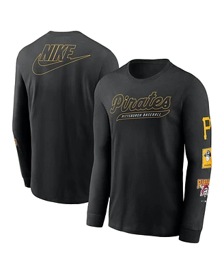 Nike Men's Black Pittsburgh Pirates Cooperstown Collection Knockout Long Sleeve T-Shirt