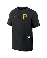 Nike Men's Black Pittsburgh Pirates Authentic Collection Raglan Short Sleeve Windshirt