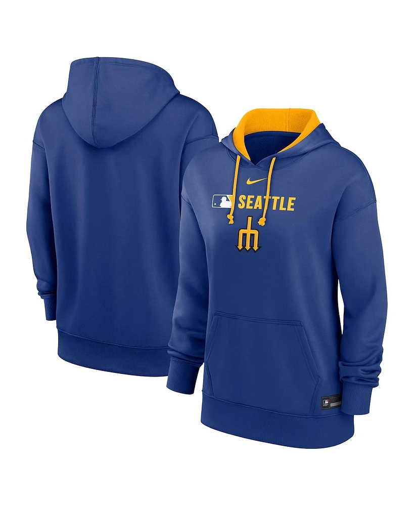 Nike Women's Navy Seattle Mariners Authentic Collection City Connect Performance Pullover Hoodie