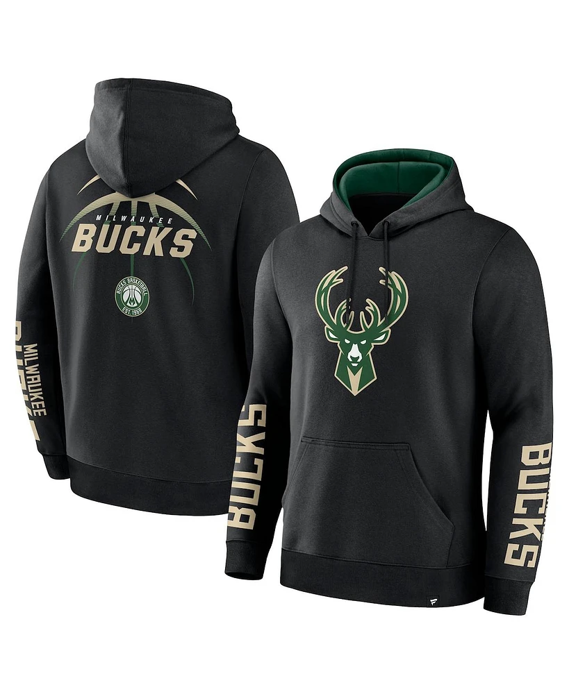 Fanatics Men's Black Milwaukee Bucks Legacy Guard Pullover Hoodie