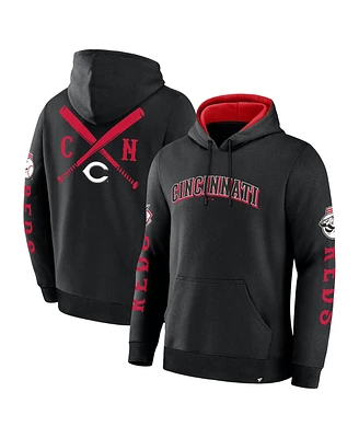 Fanatics Men's Black Cincinnati Reds Big City Legacy Fleece Pullover Hoodie