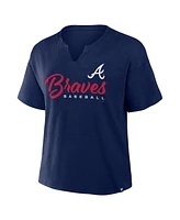 Fanatics Women's Navy Atlanta Braves Fan Fave Stadium Slub T-Shirt