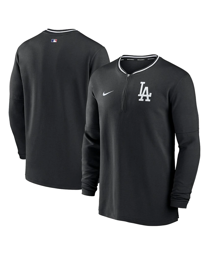 Nike Men's Black Los Angeles Dodgers Authentic Collection Performance Half-Zip Top