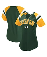 Starter Women's Green Bay Packers Game On Notch Neck Raglan T-Shirt