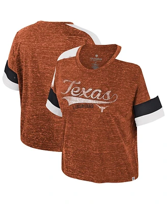 Colosseum Women's Texas Orange Longhorns Color Block Scoop Neck T-Shirt