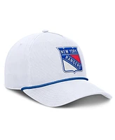 Fanatics Men's White New York Rangers Rope A-Frame Adjustable Hat