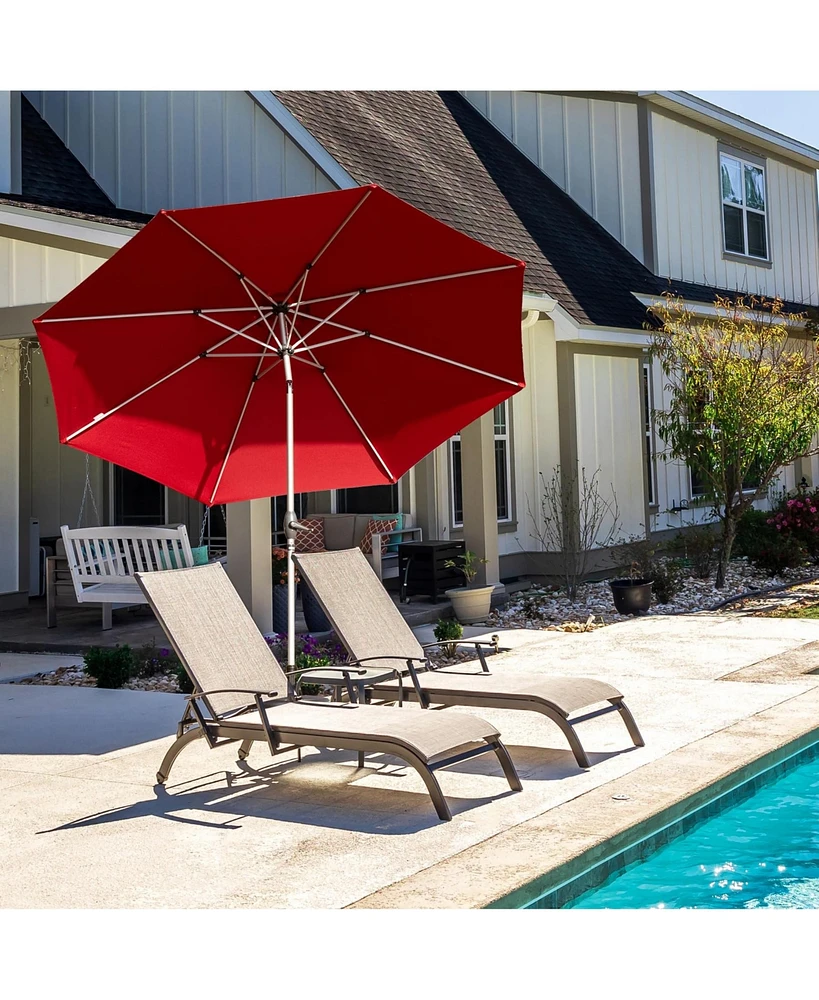 10FT Patio Umbrella, Outdoor Table Umbrella with Push Button Tilt and Crank, Uv Protection Waterproof Market Sun 8 Sturdy Ribs for Garde