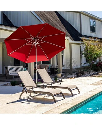10FT Patio Umbrella, Outdoor Table Umbrella with Push Button Tilt and Crank, Uv Protection Waterproof Market Sun 8 Sturdy Ribs for Garde