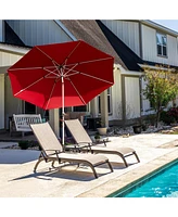 10FT Patio Umbrella, Outdoor Table Umbrella with Push Button Tilt and Crank, Uv Protection Waterproof Market Sun 8 Sturdy Ribs for Garde