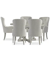 Cornelia 6-Pc. Dining Set (Round Table & 5 Tufted Arm Chairs)