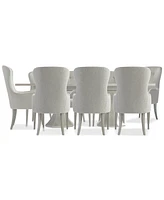 Cornelia 9-Pc. Dining Set (Rectangular Table & 8 Tufted Arm Chairs)