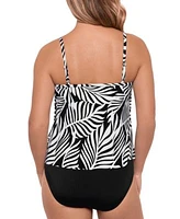 Swim Solutions Womens V Neck Tiered Tankini Top Ultra High Waist Swim Bottoms Exclusively At Macys