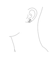 Bling Jewelry Classic Light Grey Simulated Pearl Drop Ball Earrings Sterling Silver
