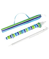 Gymax 6.5Ft Beach Umbrella w/ Tilt Mechanism Sand Anchor Carrying Bag