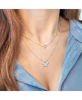 The Lovery Gold Single Butterfly Bead Necklace 14K Gold