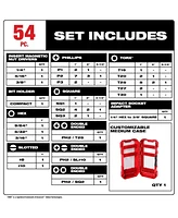 Milwaukee 48-32-4010 Shockwave Impact Duty Alloy Steel Screw Driver Bit Set - 54 Piece Set