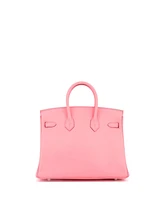 Pre-Owned Hermes Birkin 25 Handbag Pink Swift with Palladium Hardware