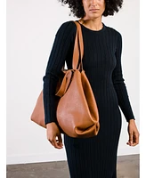 Able Large Foldable East/West Tote Bag, Pebbled Nut